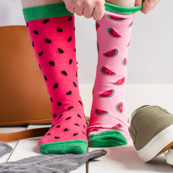 Women’s Socks | Watermelons | Mismatched: Women’s 5 – 10 - Pine & Moss