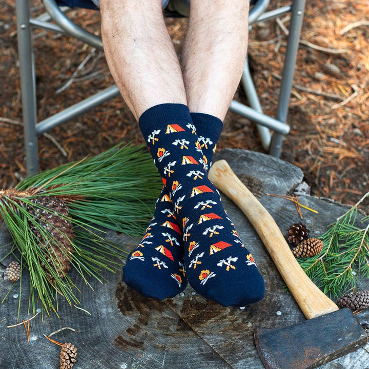 Born To Camp, Forced To Work Socks - Pine & Moss