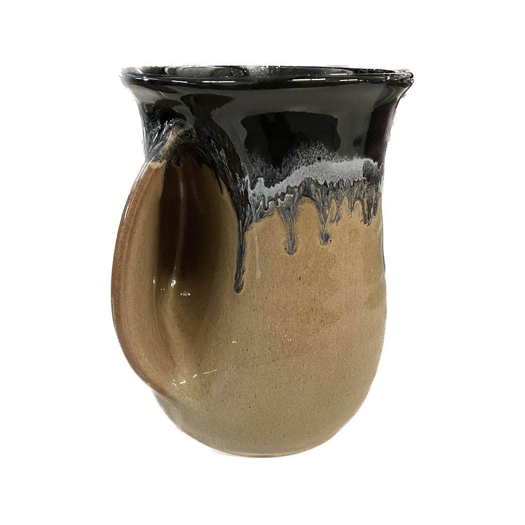 The Original Hand warmer Mug - Brown and Black Left Hand
