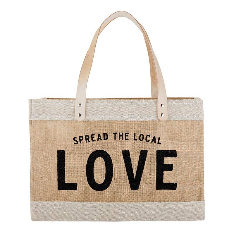 Large Natural Market Tote - Spread the Local Love - Pine & Moss