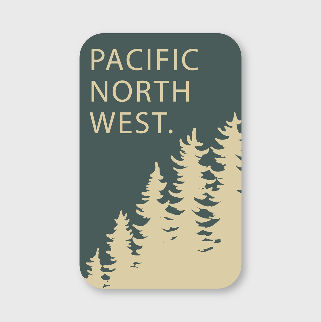 PNW Green Forest Sticker: 2.25" x 3.5"