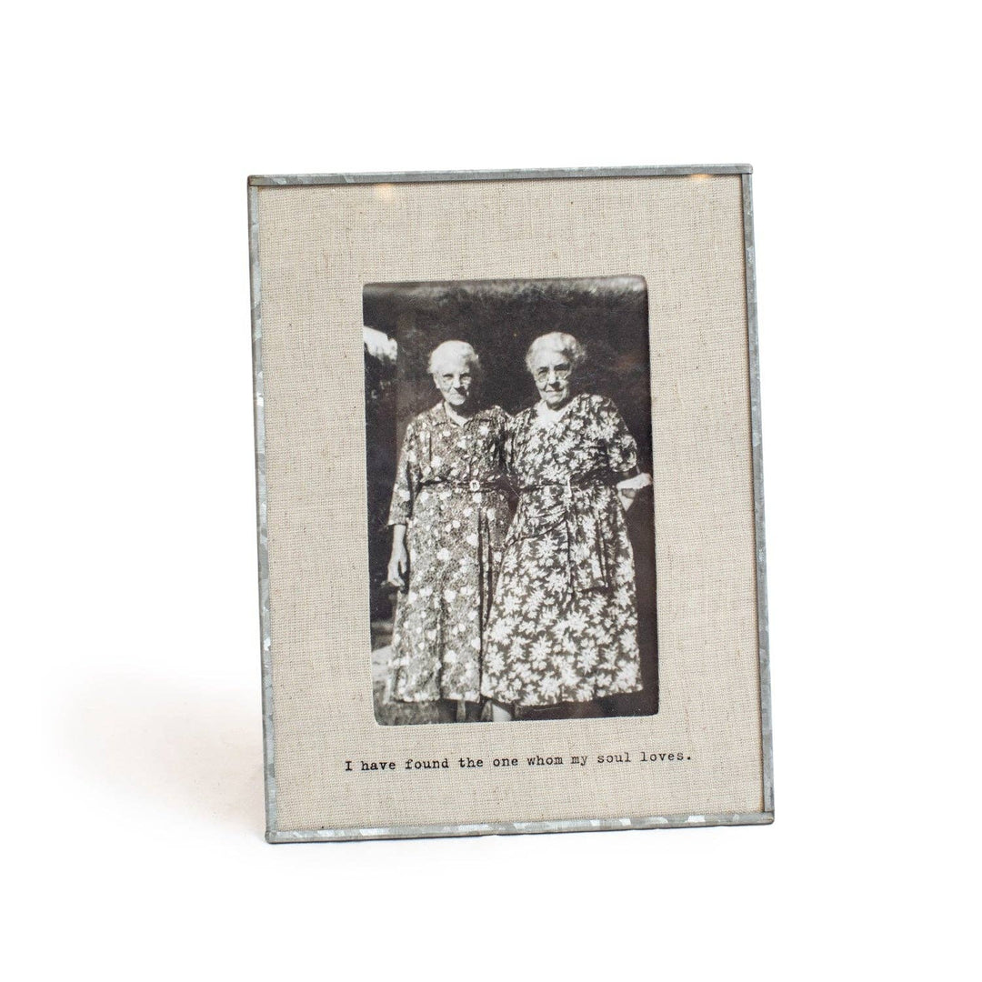 I Have Found The One Vertical Glass Linen Photo Frame