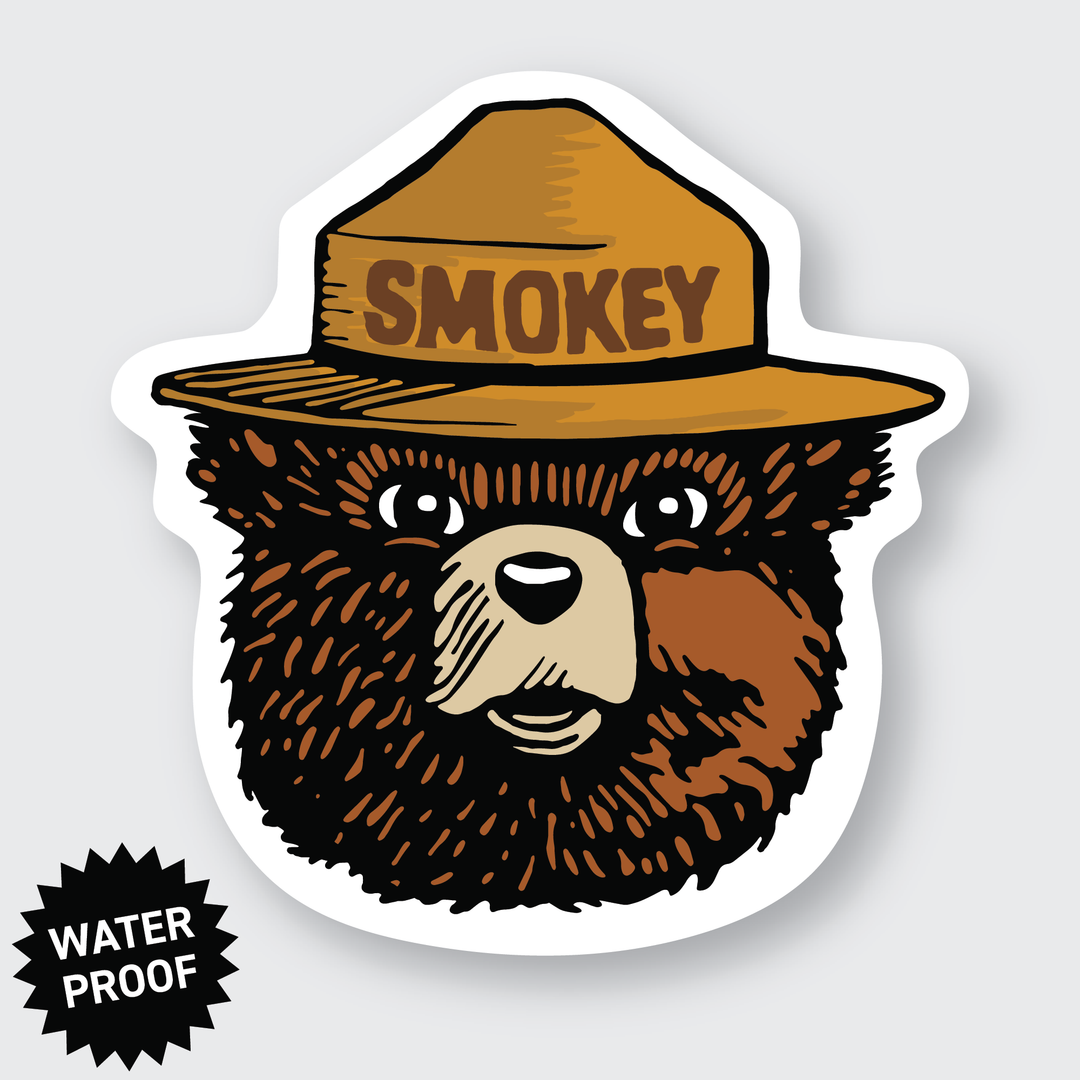 Smokey Bear Sticker - Pine & Moss