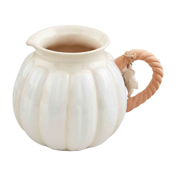 White Pumpkin Pitcher - Pine & Moss