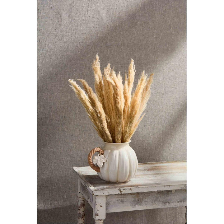 White Pumpkin Pitcher - Pine & Moss