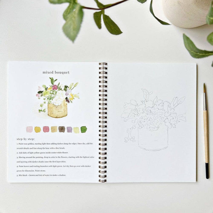 Emily Lex Studio- Bouquets Watercolor Workbook - Pine & Moss