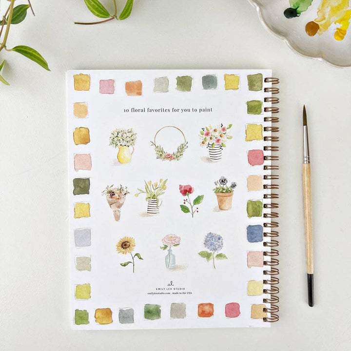 Emily Lex Studios- Flowers Watercolor Workbook - Pine & Moss