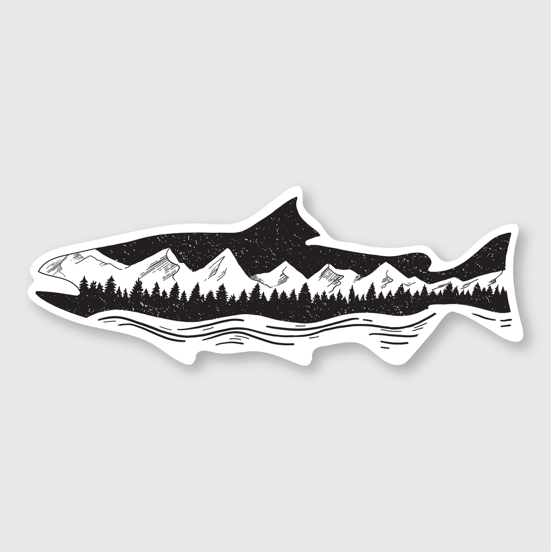 Salmon Sticker: 4.3" x 1.6"