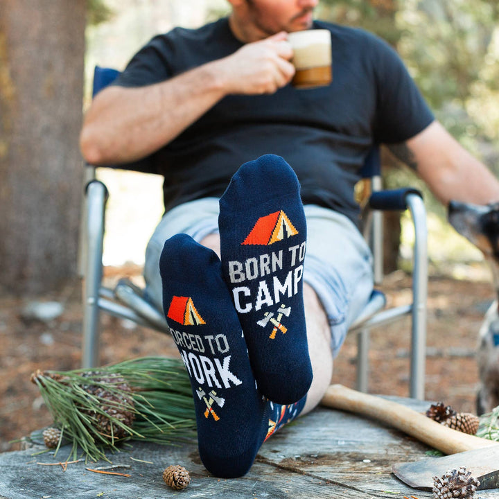 Born To Camp, Forced To Work Socks - Pine & Moss