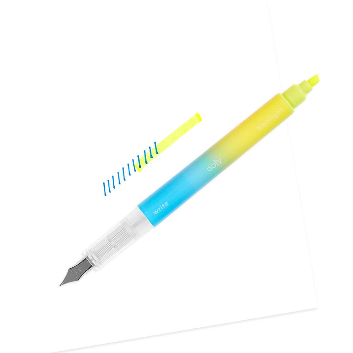 Writer's Duo Double-Ended Fountain Pens + Highlighters - Pine & Moss