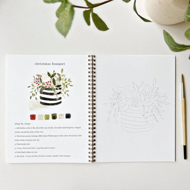 Emily Lex Studio- Bouquets Watercolor Workbook - Pine & Moss