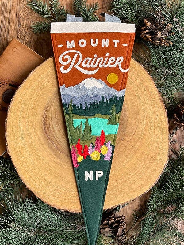Mount Rainier National Park Pennant: Cayenne