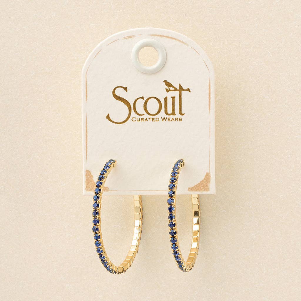 Sparkle & Shine Sm Rhinestone Hoop Earring - Montana Blue - Pine & Moss