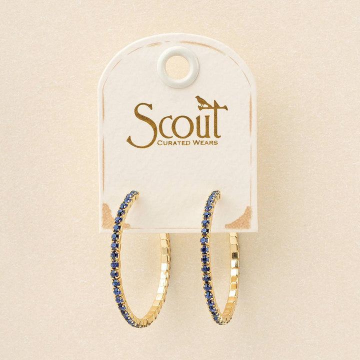 Sparkle & Shine Sm Rhinestone Hoop Earring - Montana Blue - Pine & Moss