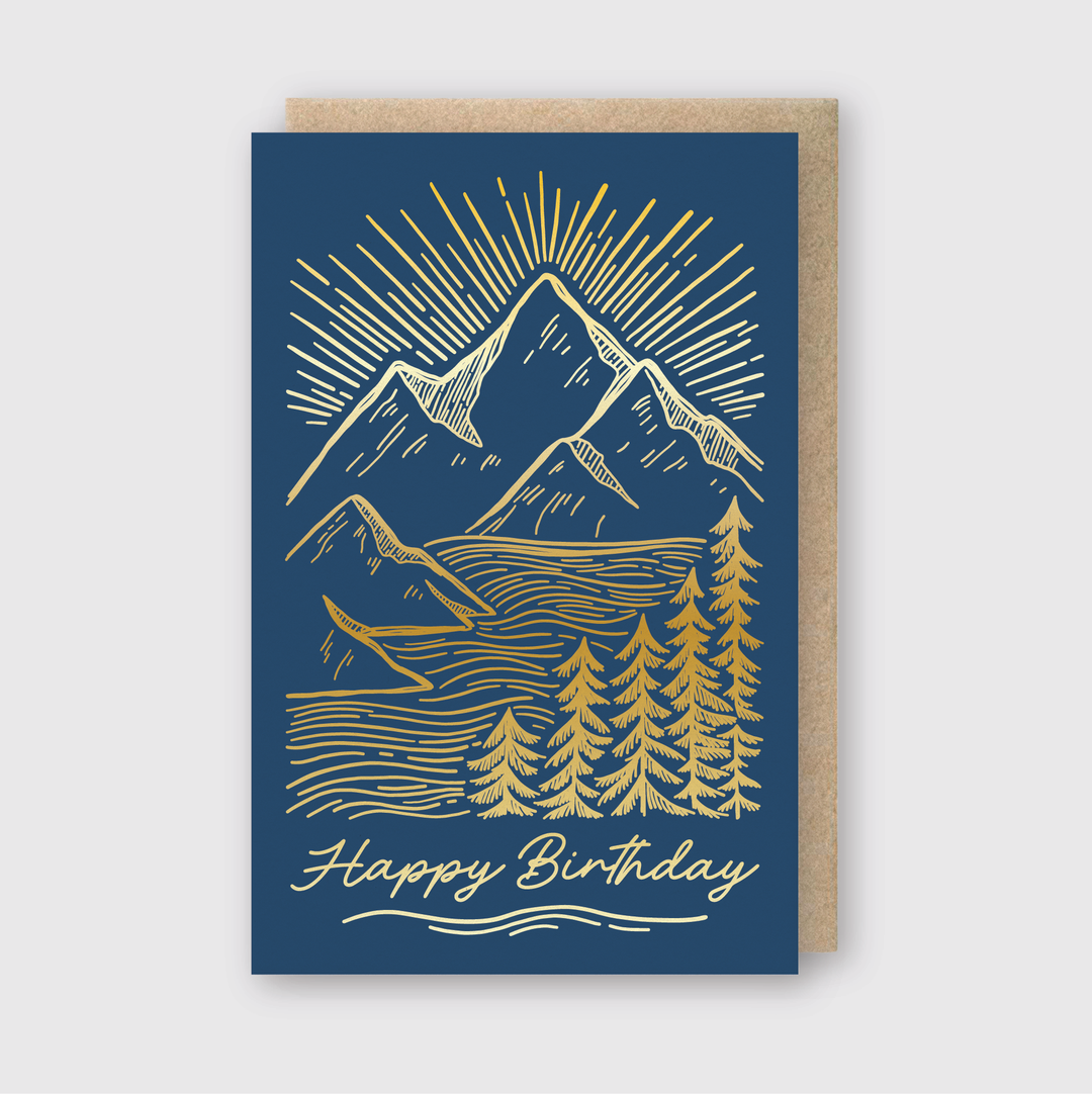 Birthday Mountainscape: Greeting Card