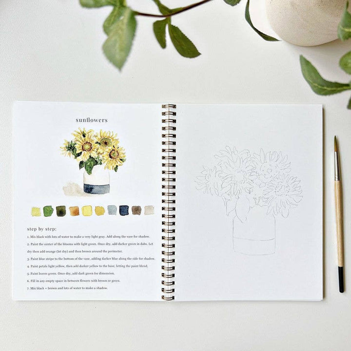 Emily Lex Studio- Bouquets Watercolor Workbook - Pine & Moss
