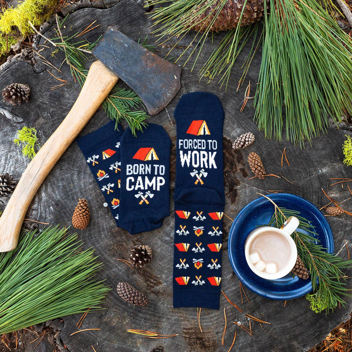 Born To Camp, Forced To Work Socks - Pine & Moss