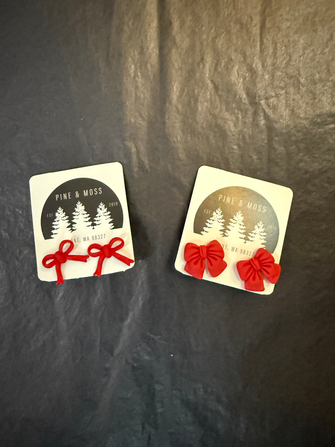 Red Bow Earrings- Two Styles