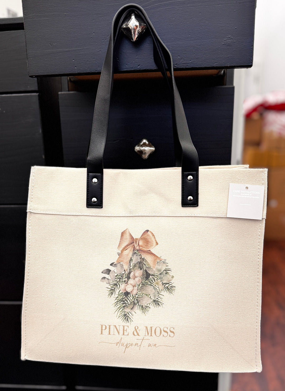 Pine & Moss Christmas Floral Market Tote - Pine & Moss
