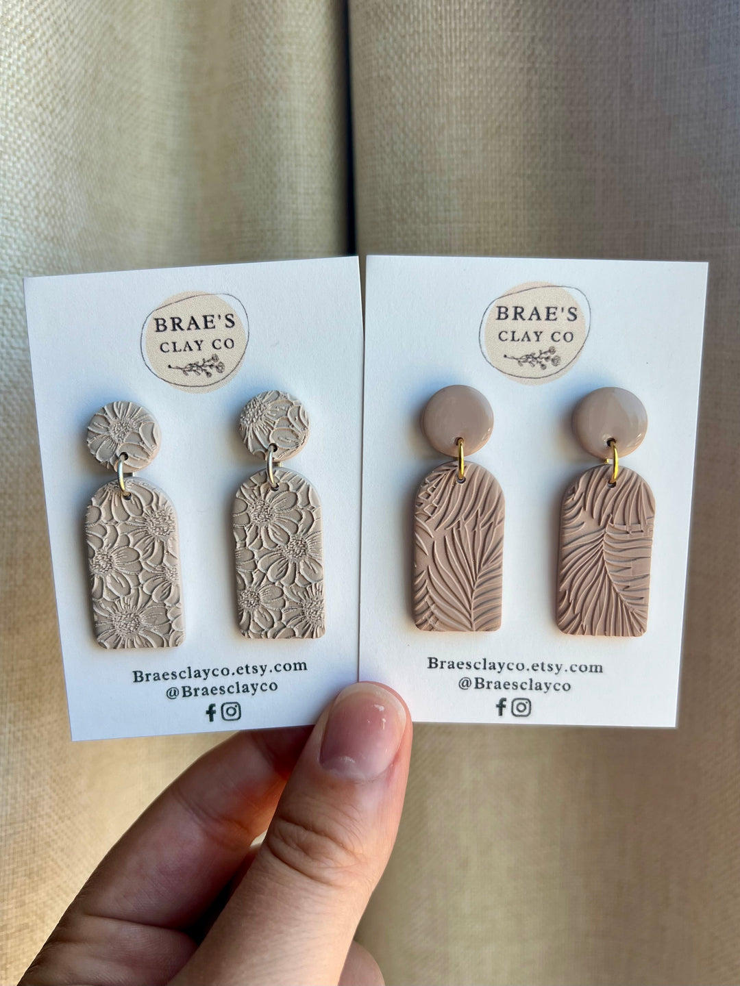 Brae's Clay Co.-Textured Dangle Earrings