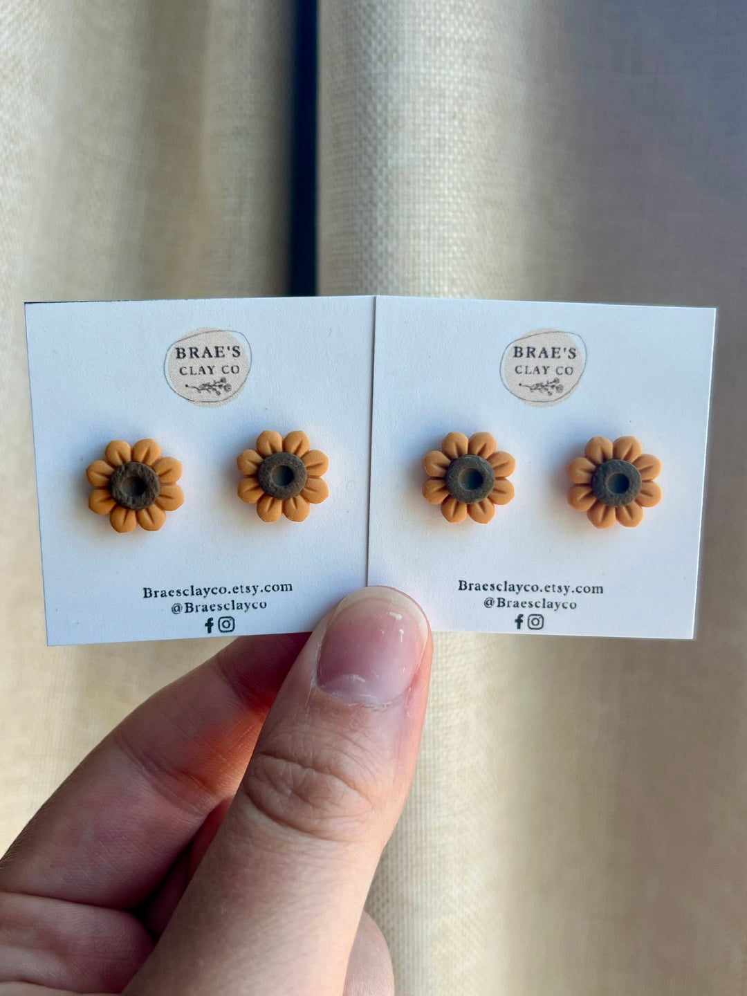 Brae's Clay Co.- Sunflower Stud Earrings