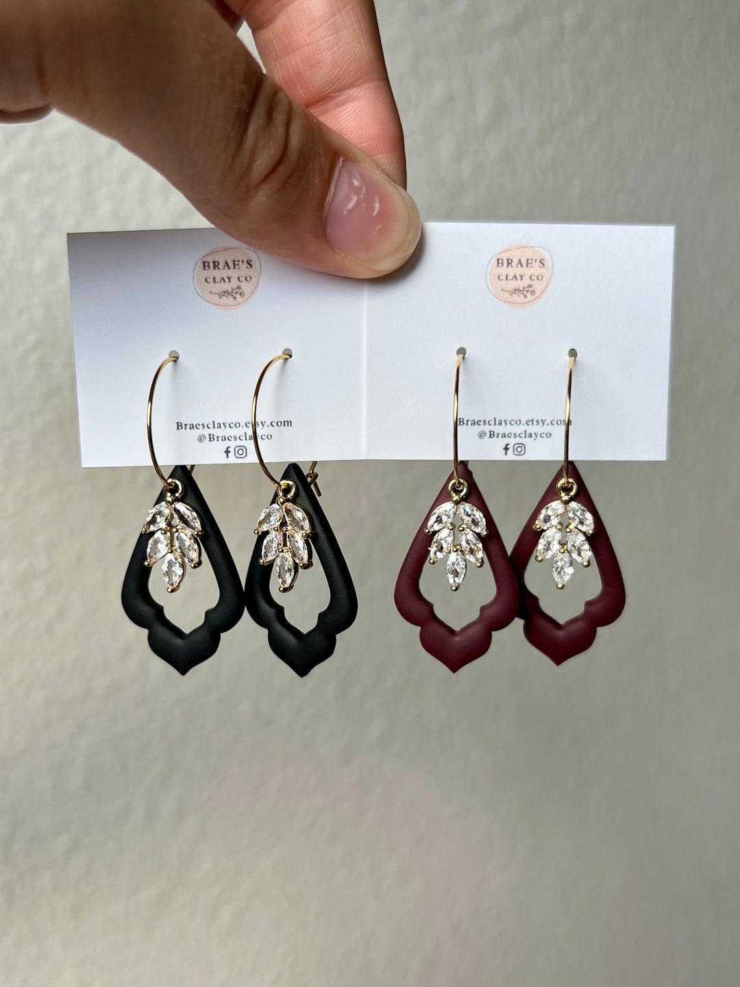 Brae's Clay Co. Rhinestone Charm Dangle Earrings