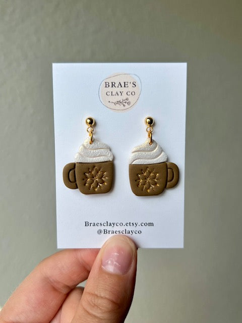 Brae's Clay Co. Cocoa Mug Dangle Earrings