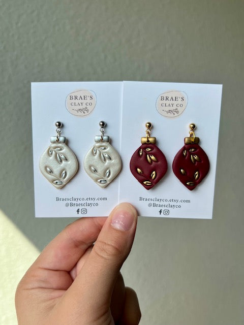 Brae's Clay Co. Christmas Ornament Earrings- Two Styles