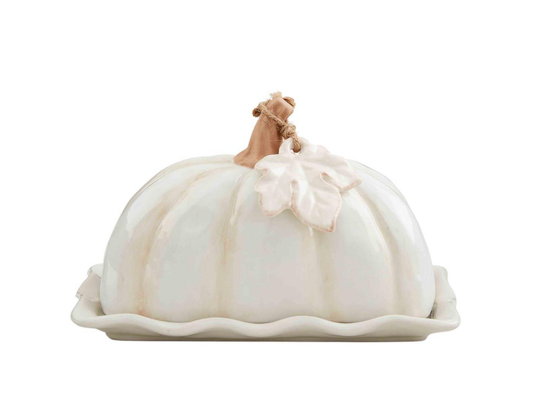 White Pumpkin Butter Dish - Pine & Moss