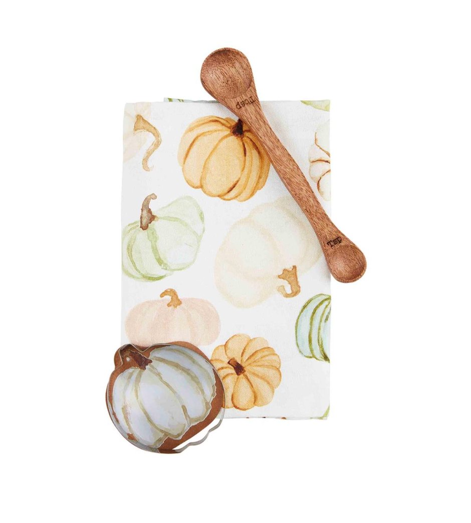 Multicolor Pumpkin Towel Set - Pine & Moss