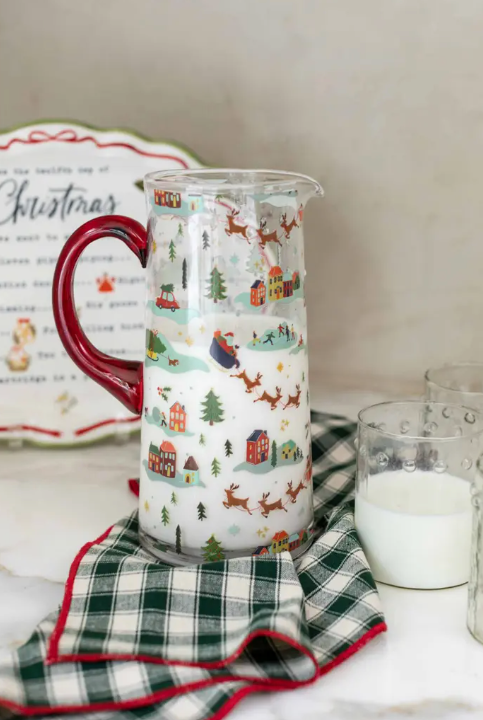 Christmas Village Pitcher - Pine & Moss