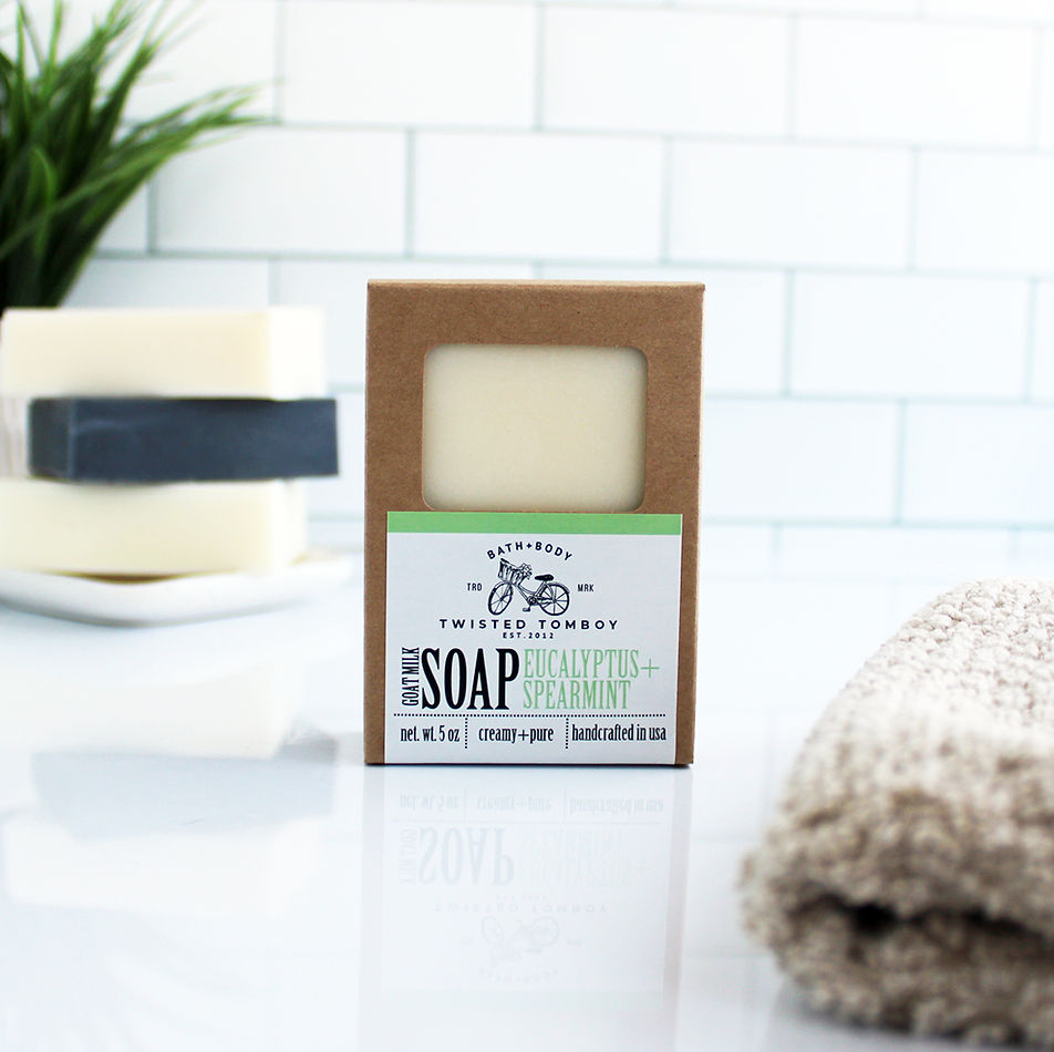 Handcrafted Goat Milk Soaps: Eucalyptus+Spearmint - Pine & Moss