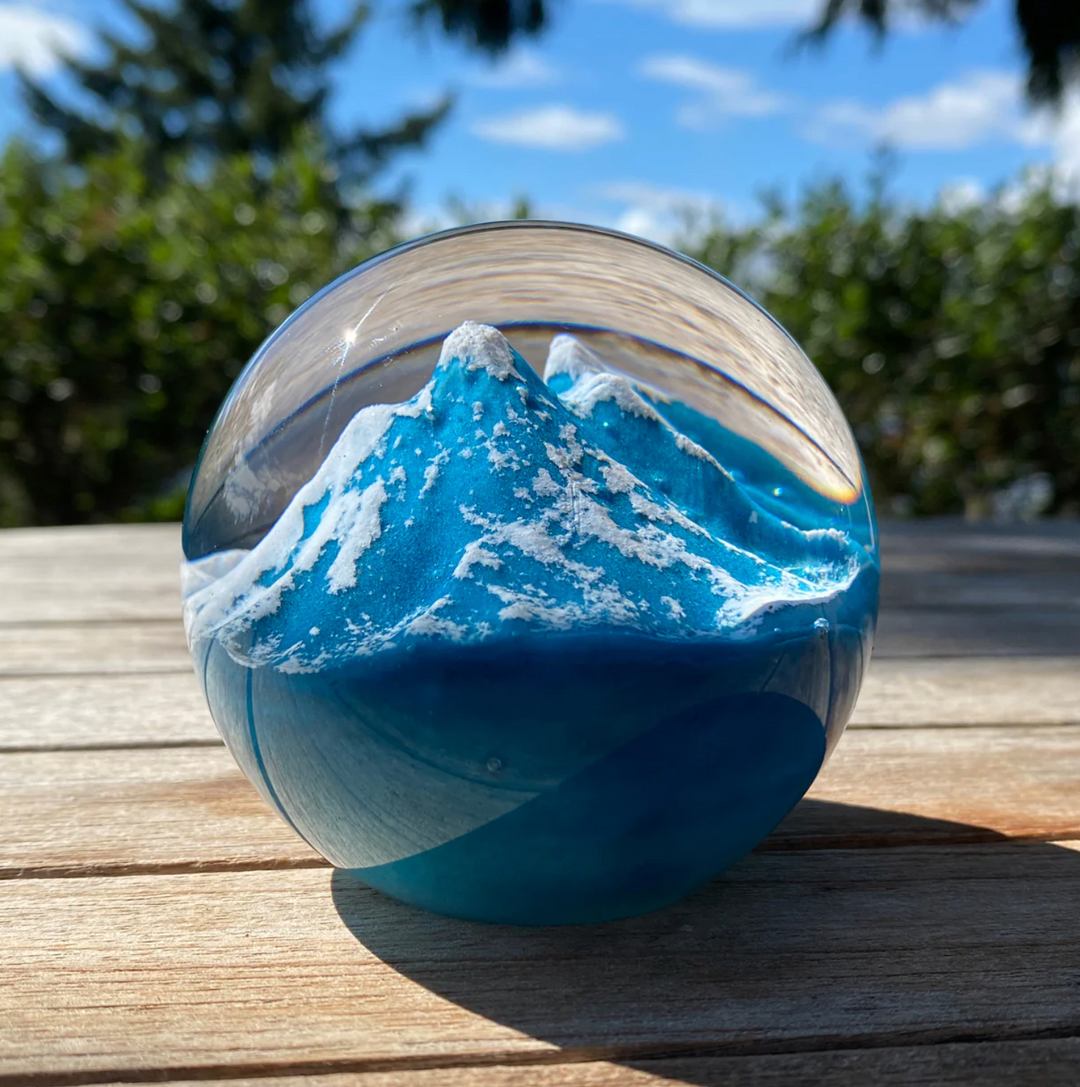 Mount Rainier- Enviromental Paperweight - Pine & Moss