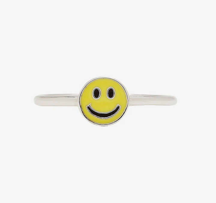 Pura Vida Happy Face Ring - Pine & Moss