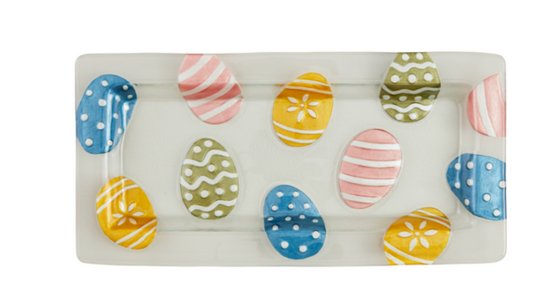 Glass Easter Egg Platter