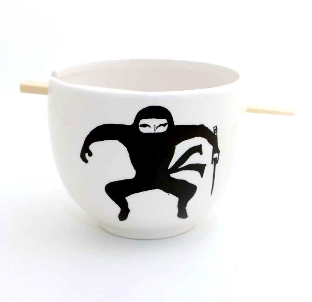 Ninja Noodle Bowl with Chopsticks
