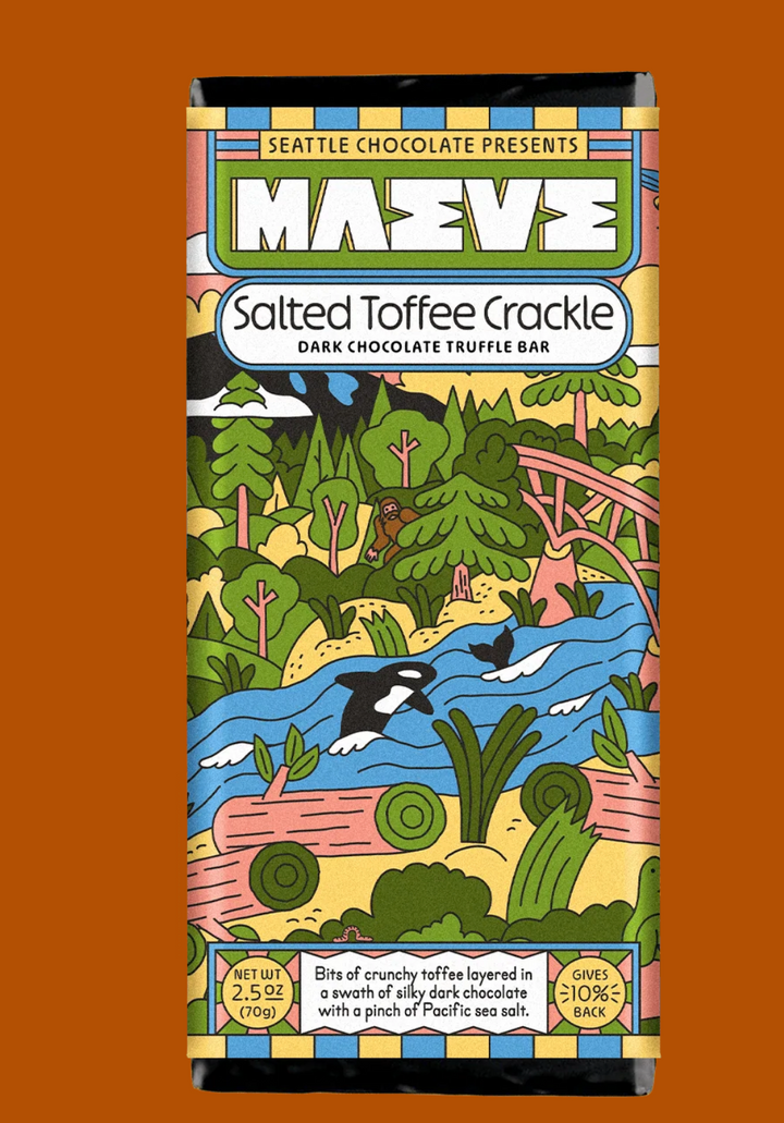 Maeve Salted Toffee Crackle Dark Chocolate Truffle Bar