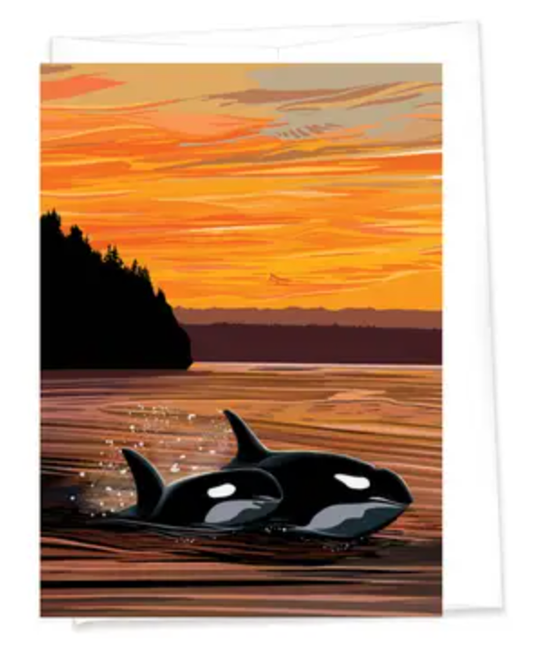 Orcas- Double Trouble Greeting Card