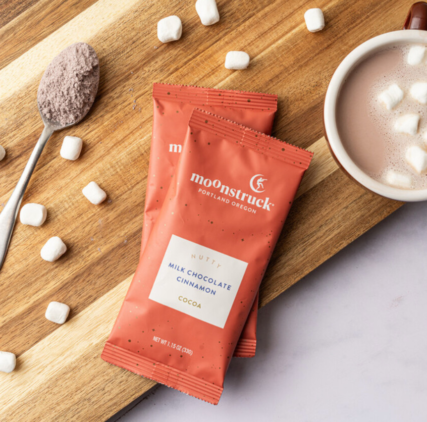 Nutty: Milk Chocolate Cinnamon Hot Cocoa Single Serving Pouch