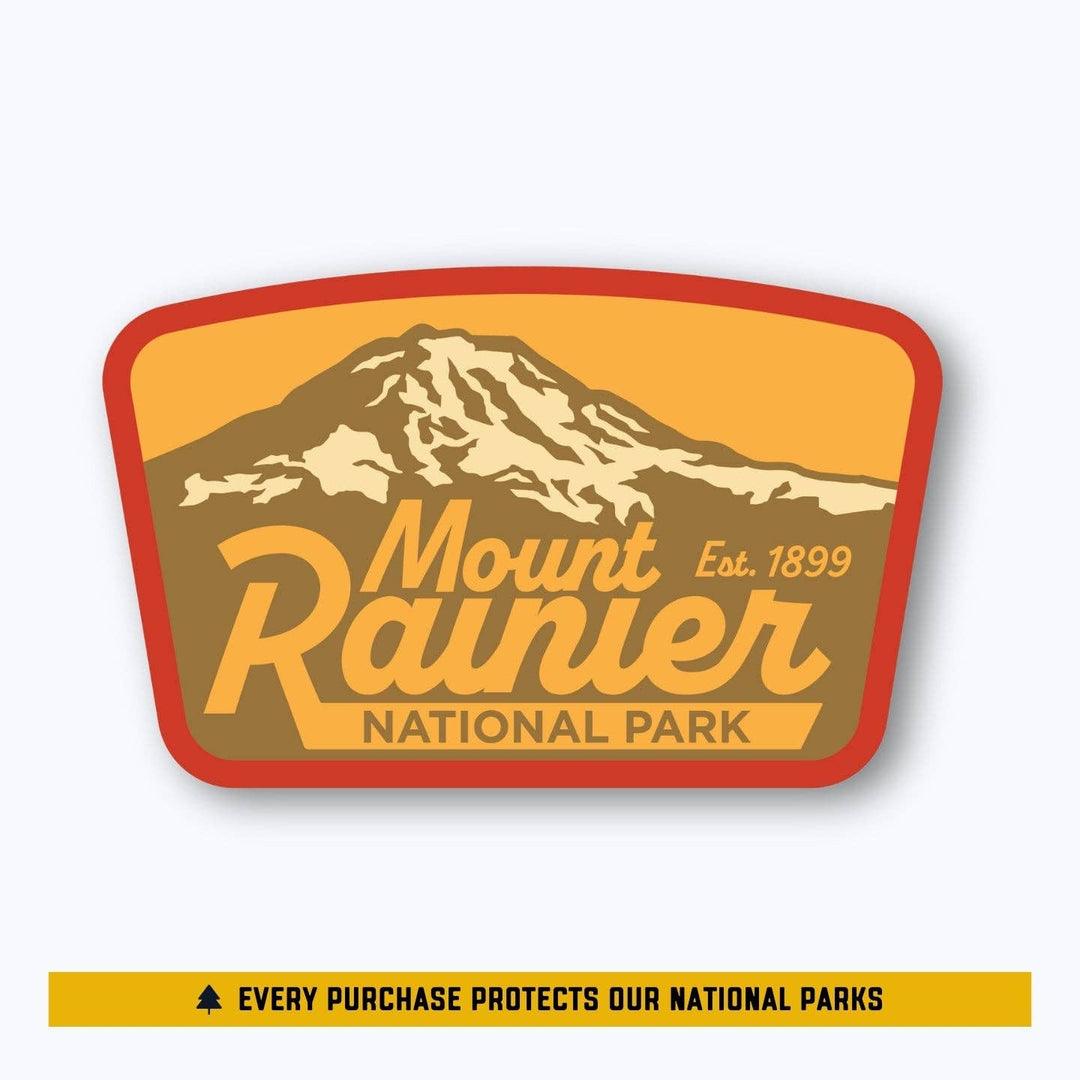 Mount Rainier National Park Vintage Style Sticker