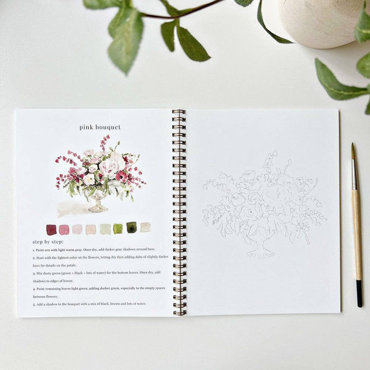 Emily Lex Studio- Bouquets Watercolor Workbook - Pine & Moss