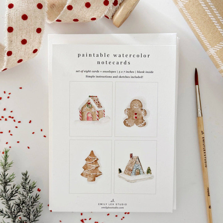 Emily Lex Studios: Gingerbread paintable notecards