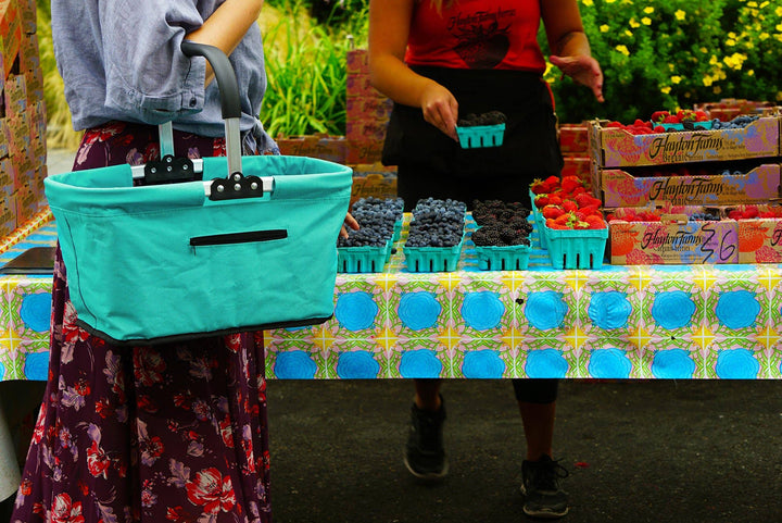 Market Basket - Turquoise - Pine & Moss