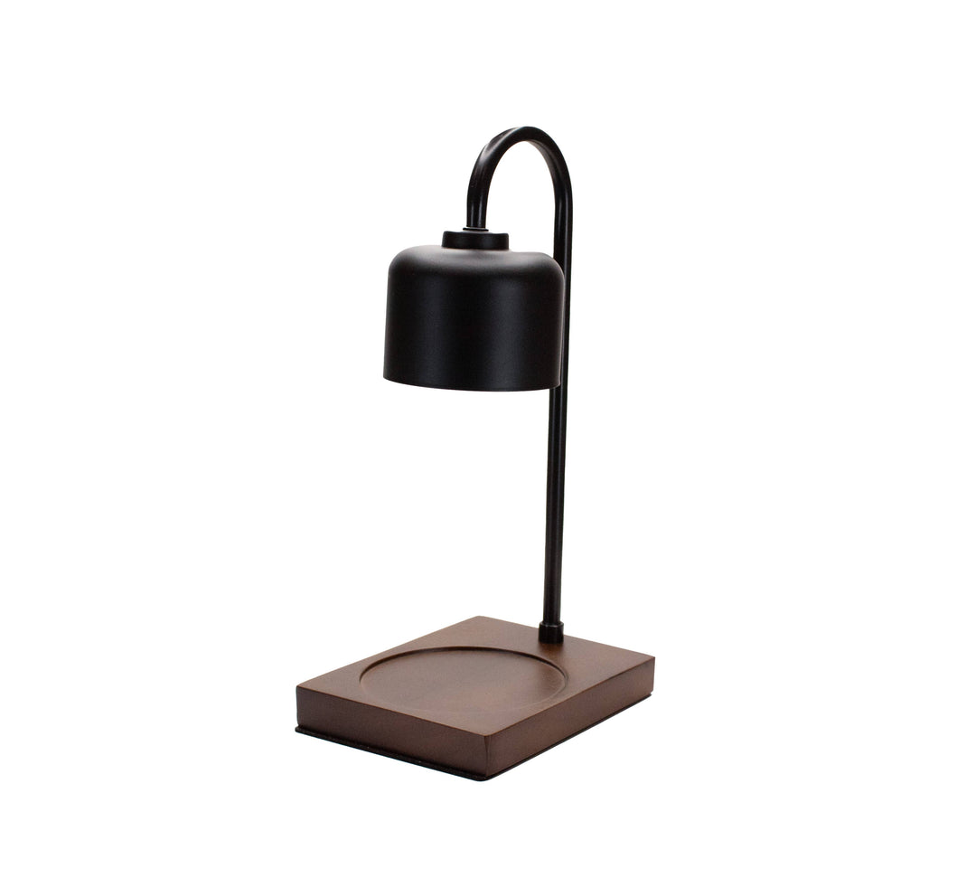 Black & Wood Arched Candle Warmer Lamp - Pine & Moss