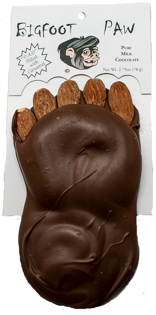 Spokandy- Bigfoot Paw- Almonds, Caramel and Milk Chocolate 2.75 oz