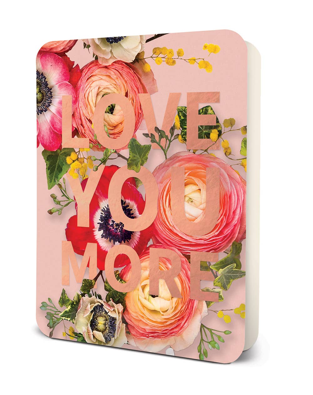Love You More (Peony) Deluxe Greeting Card - Pine & Moss