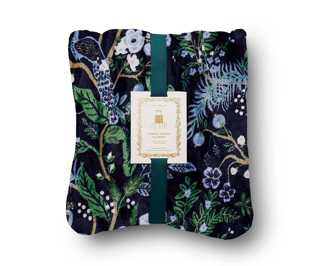 Rifle Paper Co.- Peacock Travel Fleece Blanket