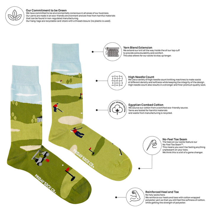 Men's Golf Scene Socks: Men's 7 - 12