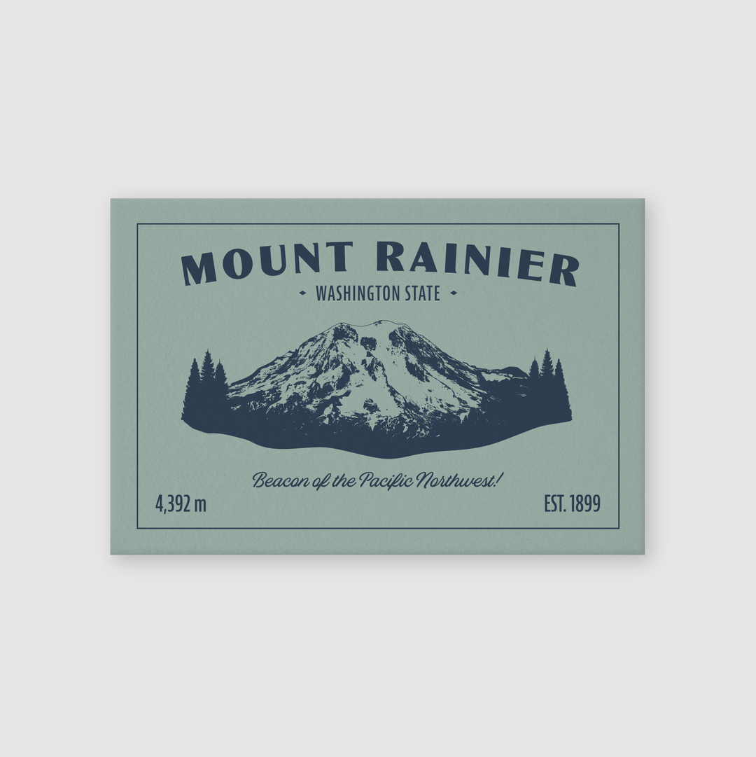 Mount Rainier Vintage Postcard - Pine & Moss