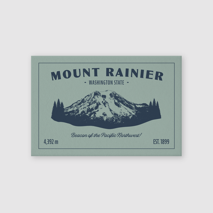 Mount Rainier Vintage Postcard - Pine & Moss